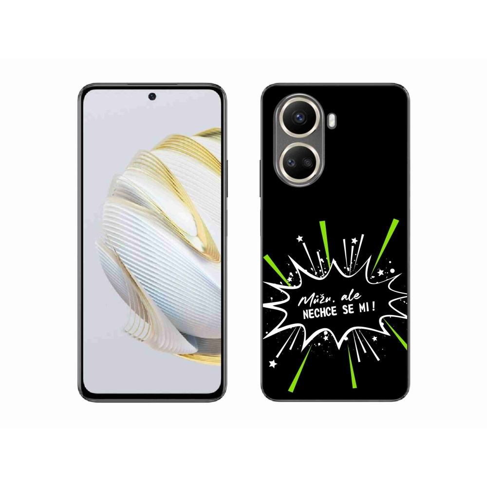 Gél borító mmCase a Huawei Nova 10 SE-hez - vicces szöveg 11 fekete háttér