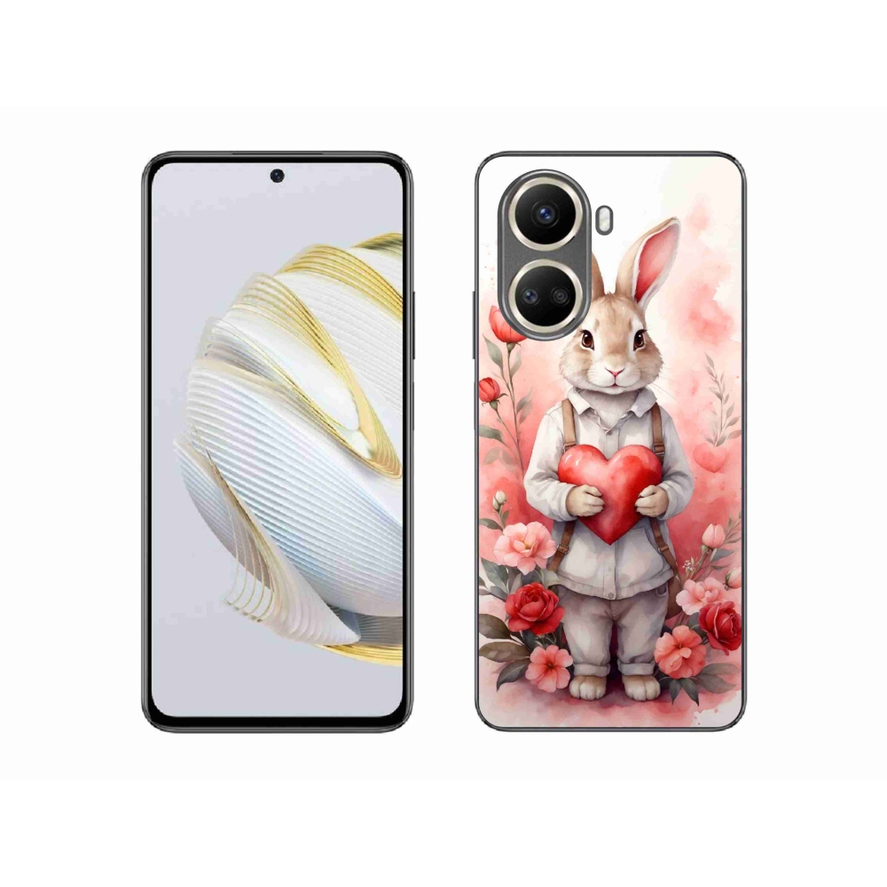 Gél borítás mmCase a Huawei Nova 10 SE számára - nyúl szívvel