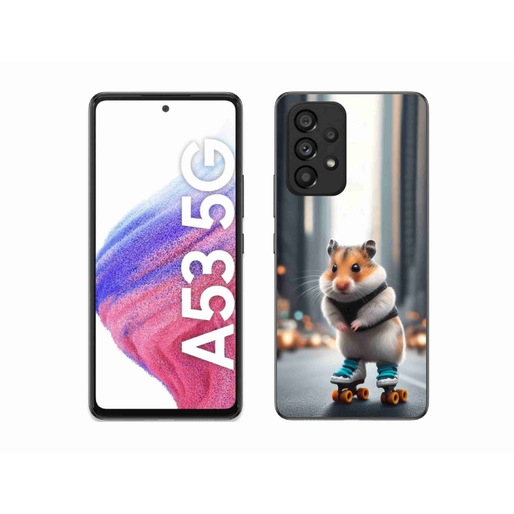 Zselés borítás mmCase Samsung Galaxy A53 5G - hörcsög a korcsolyán