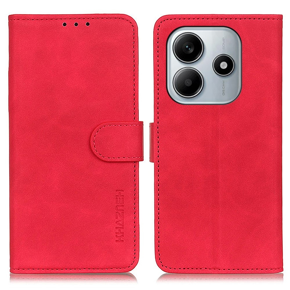 KHAZ könyv tok Xiaomi Redmi Note 14-hez - piros