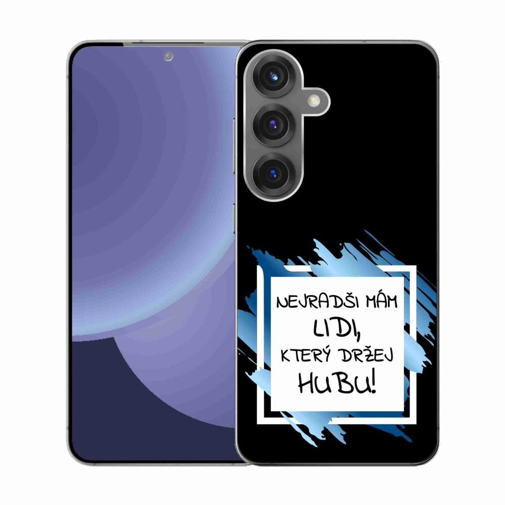 Gél borító mmCase Samsung Galaxy S25 készülékhez - vicces szöveg 7 fehér és fekete háttérrel