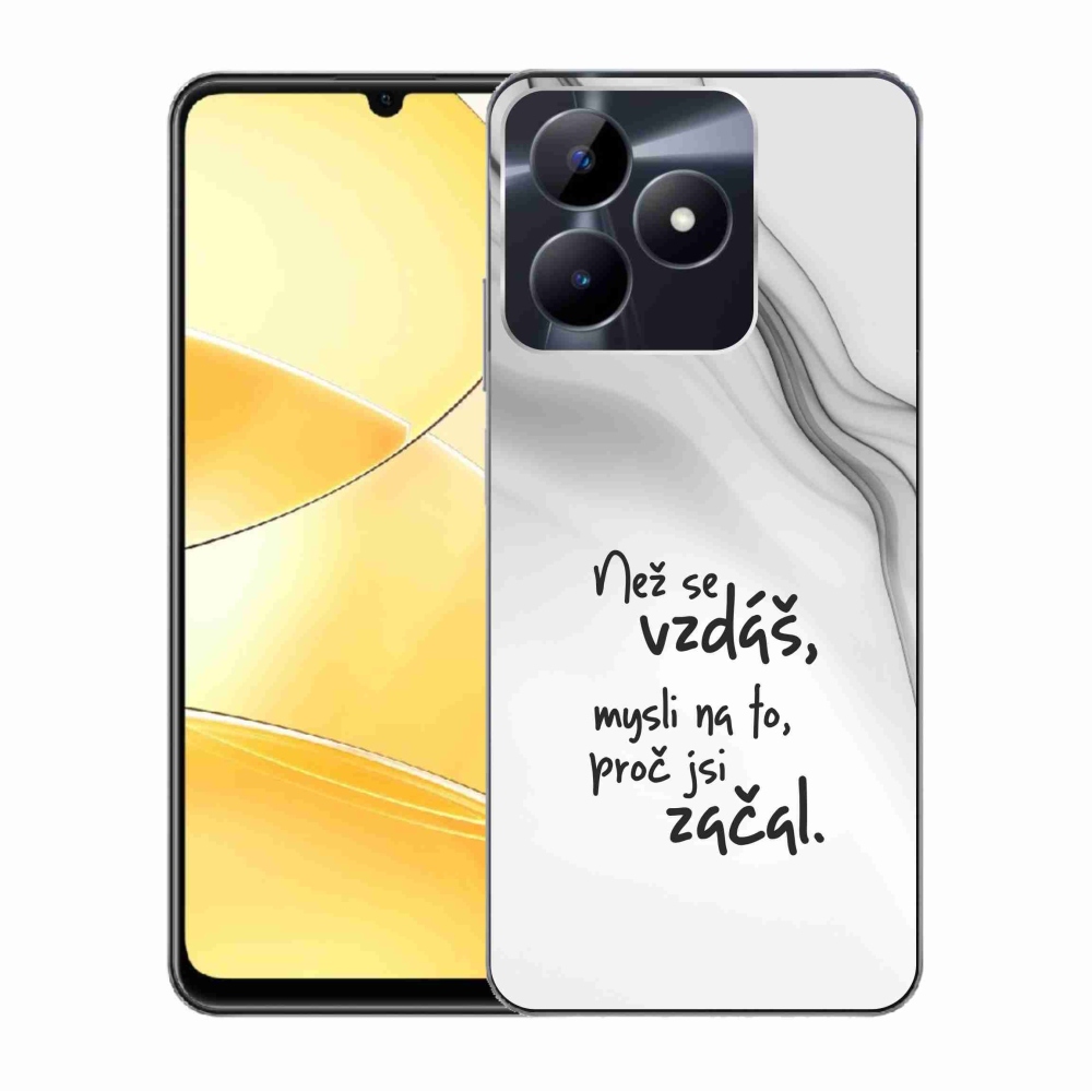 Zselés borító mmCase a Realme C51/C53 készülékhez - idézet 2 fehér háttér
