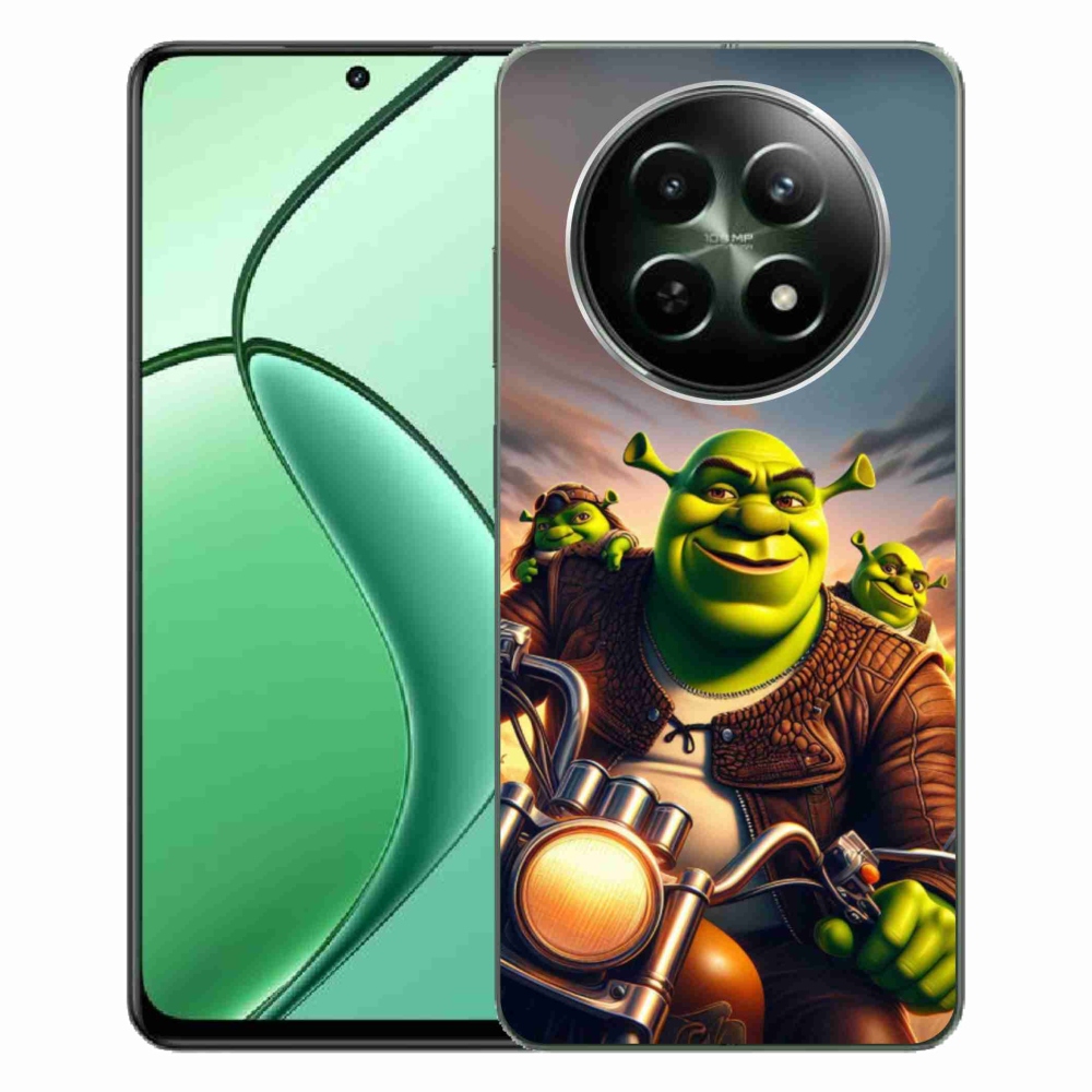 Gél borítás mmCase a Realme 12 5G/12x 5G számára - shrek a motorkerékpáron
