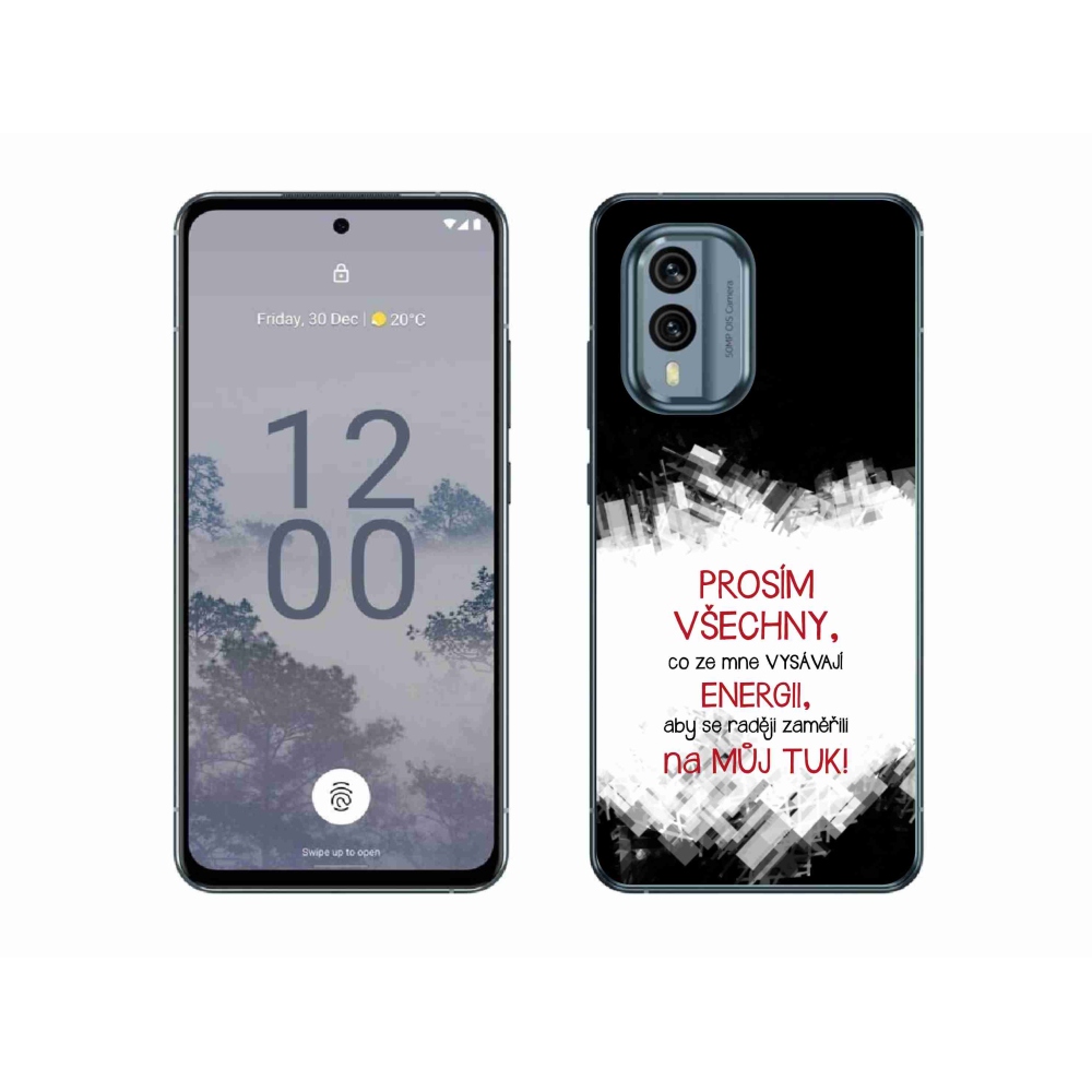 Zselés borító mmCase a Nokia X30 5G készülékhez - vicces szöveg 1 piros