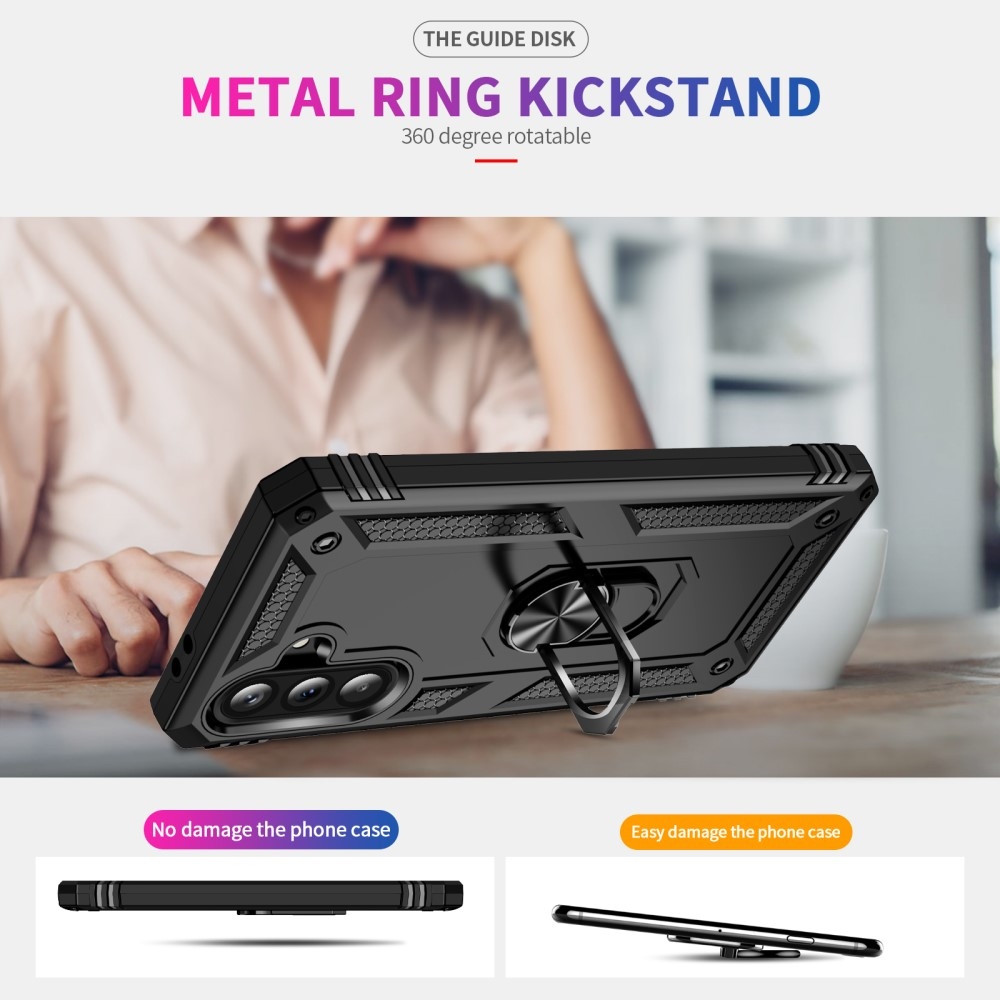 Gyűrűk tartós borítása Samsung Galaxy A56 5G készülékhez - fekete