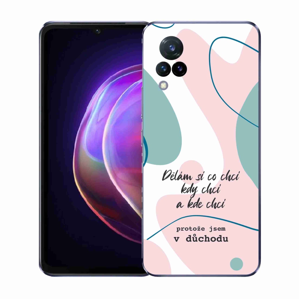 Gél borító mmCase a Vivo V21 4G/5G készülékhez - vicces szöveg 10 fehér háttér