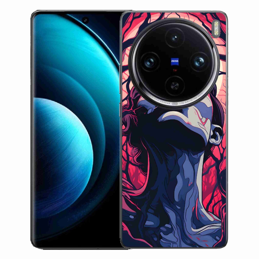 Zselés borítás mmCase a Vivo X100 Pro 5G-n - absztrakt arc