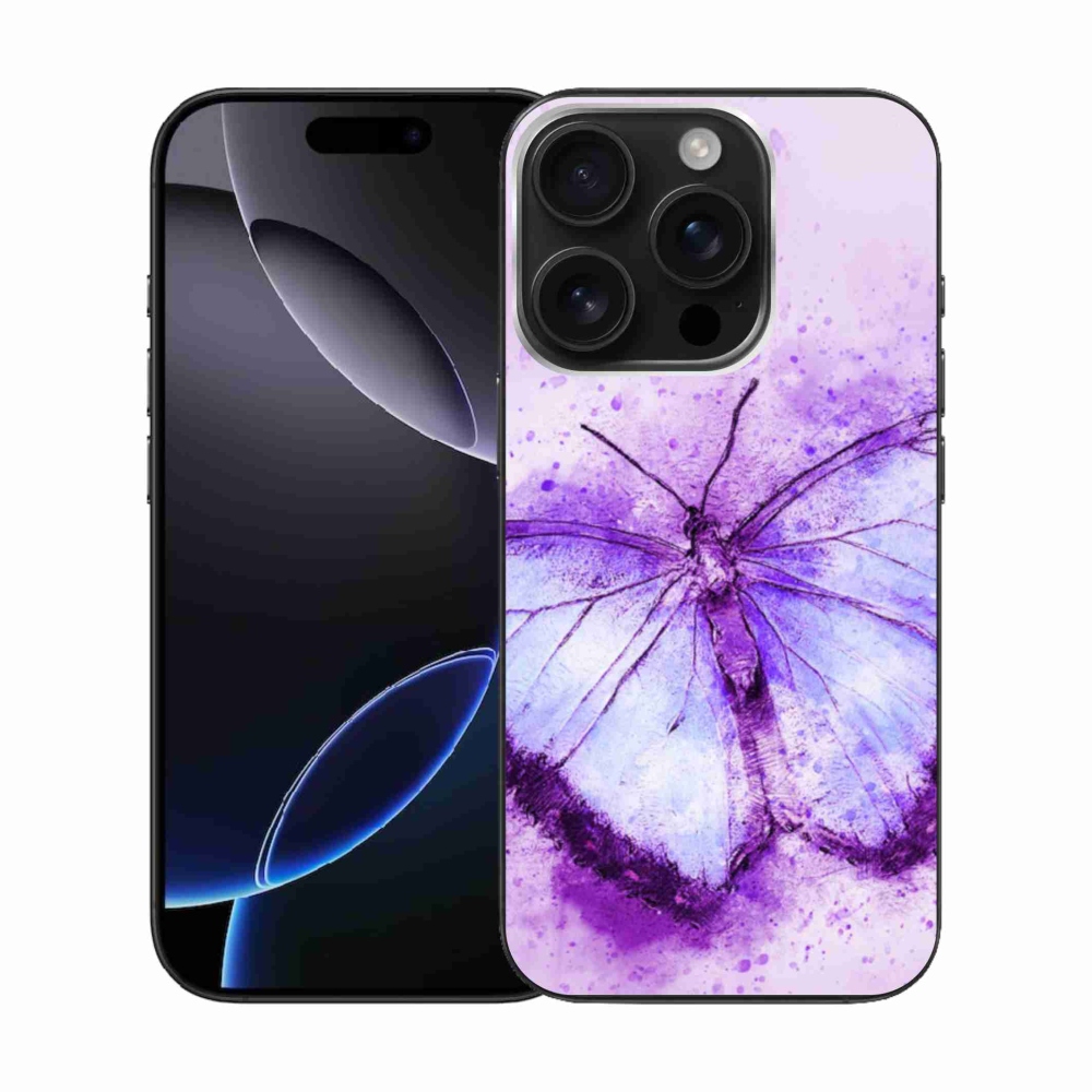 Zselés borítás mmCase iPhone 16 Pro készülékhez - lila pillangó