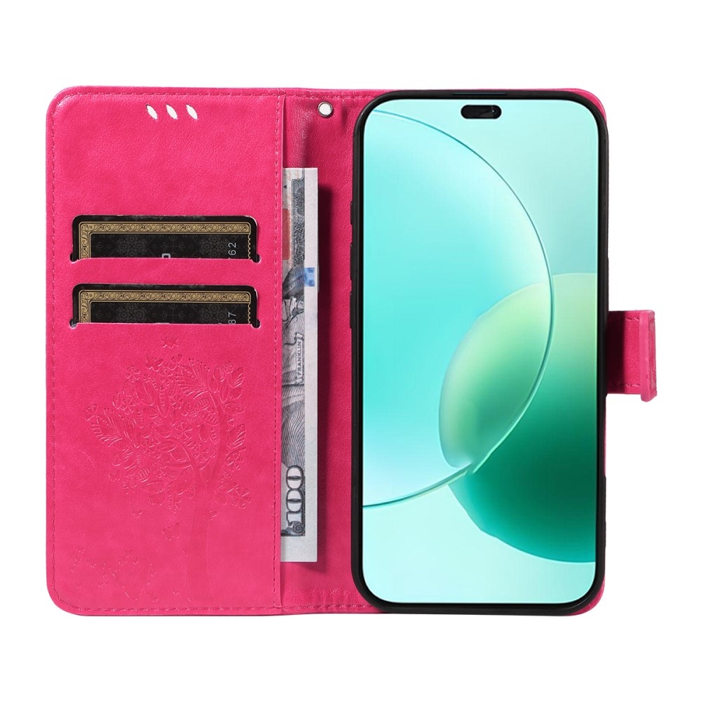 Fák könyvtáska a Honor 400 Lite-hoz - rózsaszínű