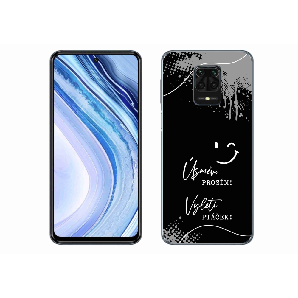 Gél borító mmCase a Xiaomi Redmi Note 9 Pro-hoz - vicces szöveg 4 fekete háttérrel