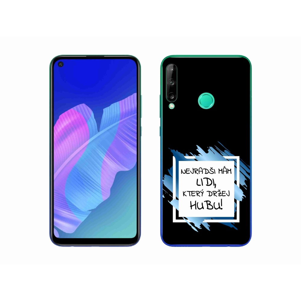 Gél borító mmCase a Huawei P40 Lite E számára - vicces szöveg 7 fehér és fekete háttérrel