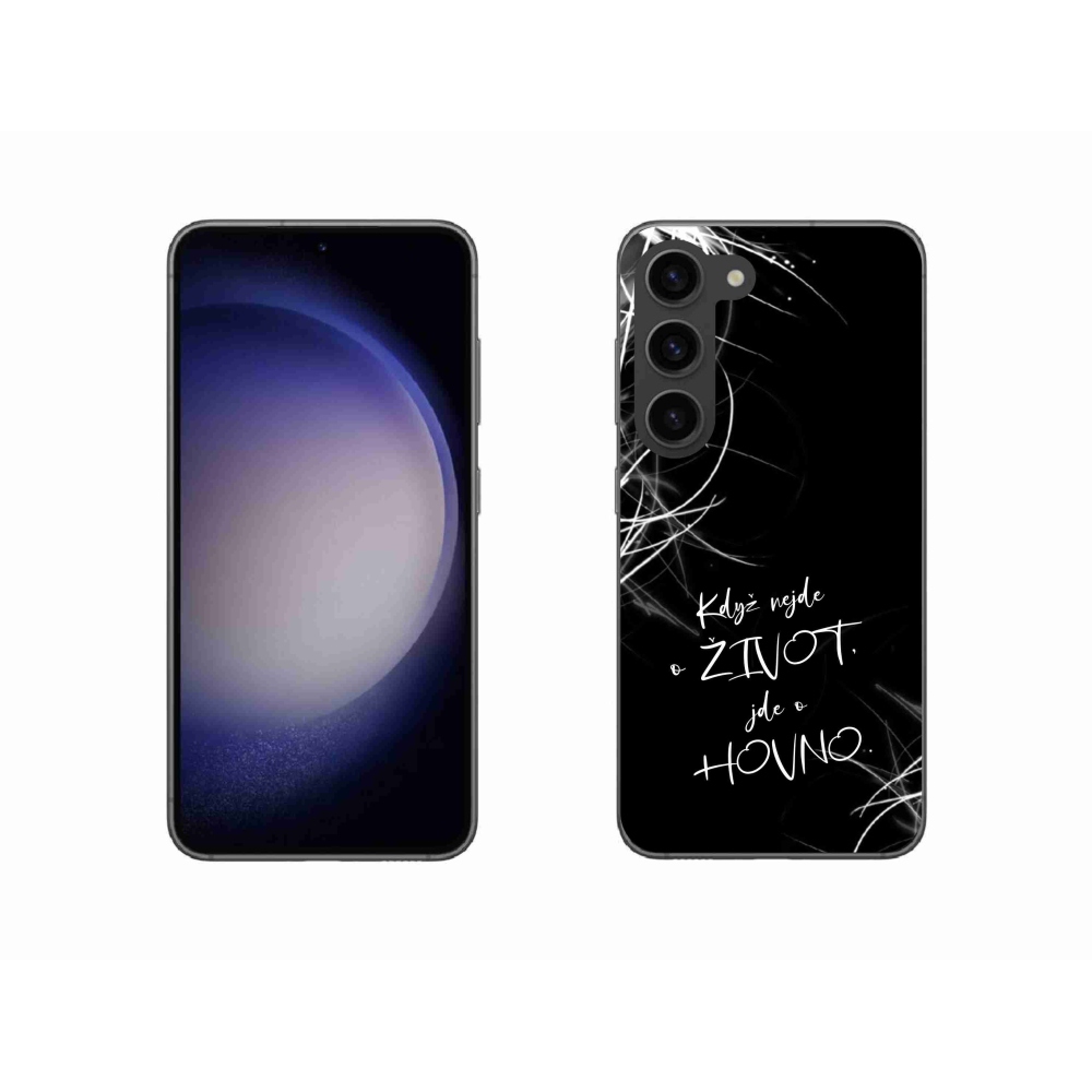 Gél borító mmCase Samsung Galaxy S23 5G - vicces szöveg 16 fekete háttér