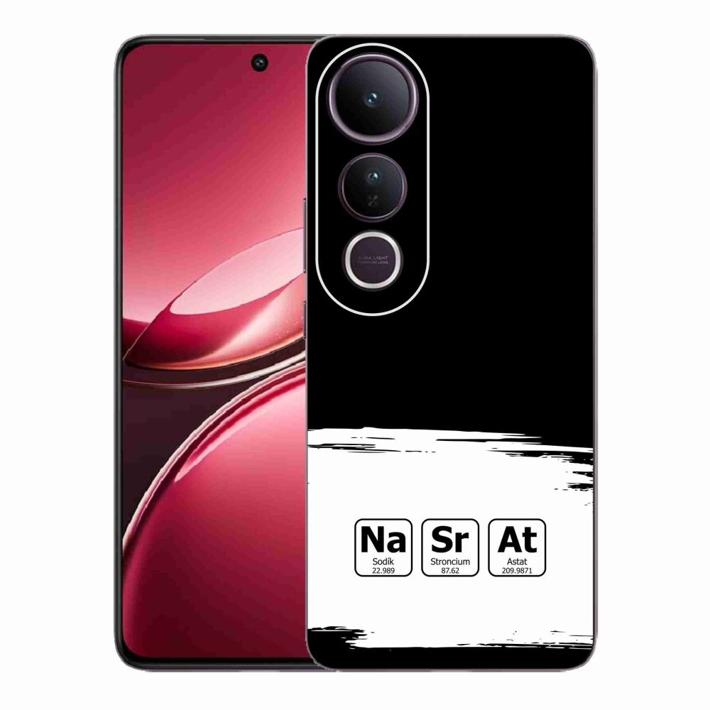 Gél borító mmCase a Vivo V50 Lite 4G/5G - kémiai elemek fehér és fekete háttérrel