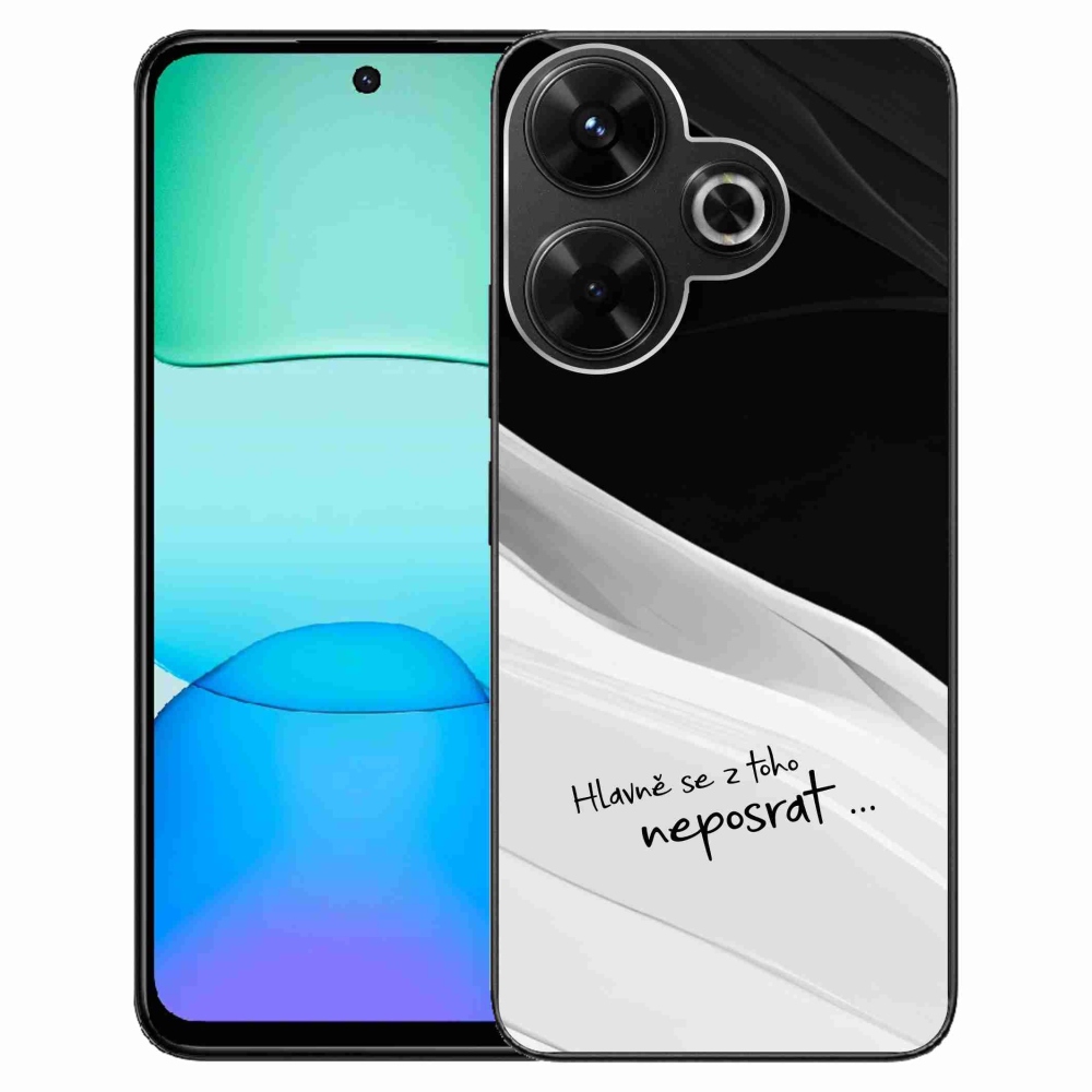 Gél borító mmCase a Xiaomi Redmi 13 4G/Poco M6 4G számára - vicces szöveg 13 fehér és fekete háttérrel