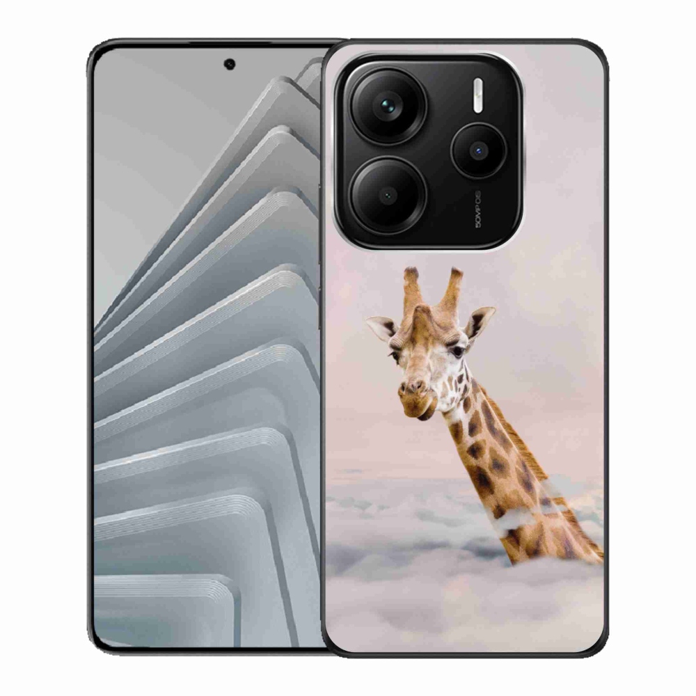 Gél borító mmCase a Xiaomi Redmi Note 14 5G-hez - zsiráf a felhőkben