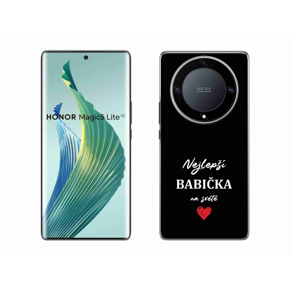Gél borító mmCase a Honor Magic 5 Lite 5G számára - Legjobb nagyi 1 fekete háttér