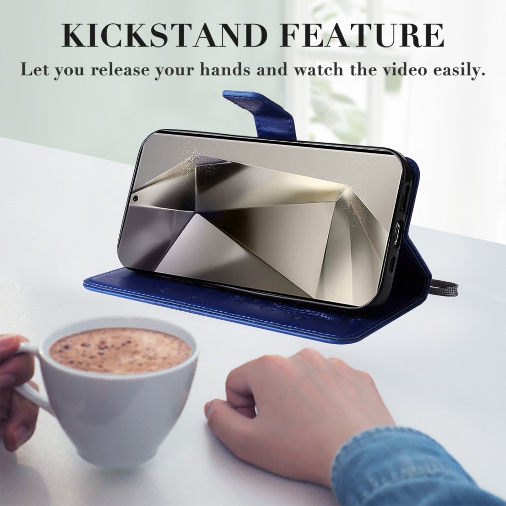 Nagy pillangó könyv tok Samsung Galaxy S25 Ultra készülékhez - kék