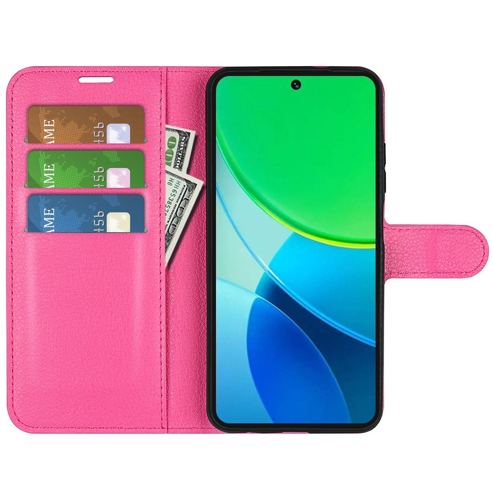 Litchi könyvtáska a Vivo Y19s készülékhez - rózsaszínű