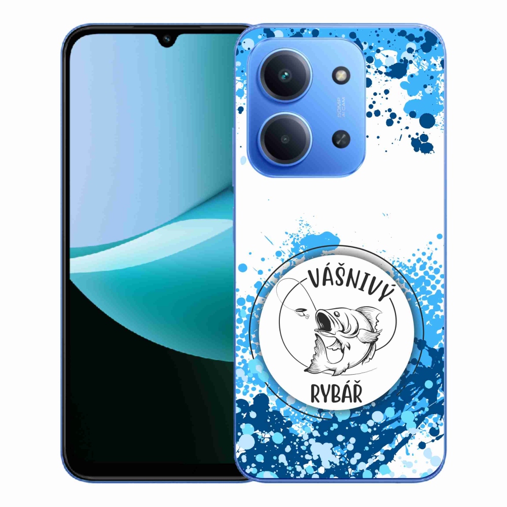 Gél borító mmCase a Xiaomi Redmi 15C 4G/5G (173mm) - szenvedélyes halász fehér háttérrel