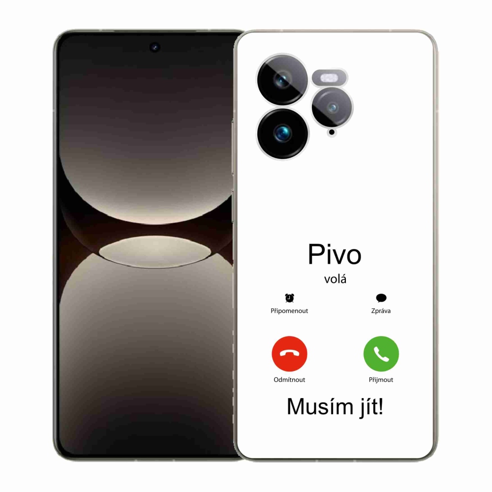 Gél borítás mmCase a Realme GT 7 Pro 5G-n - a sör fehér háttérrel hívja a sört