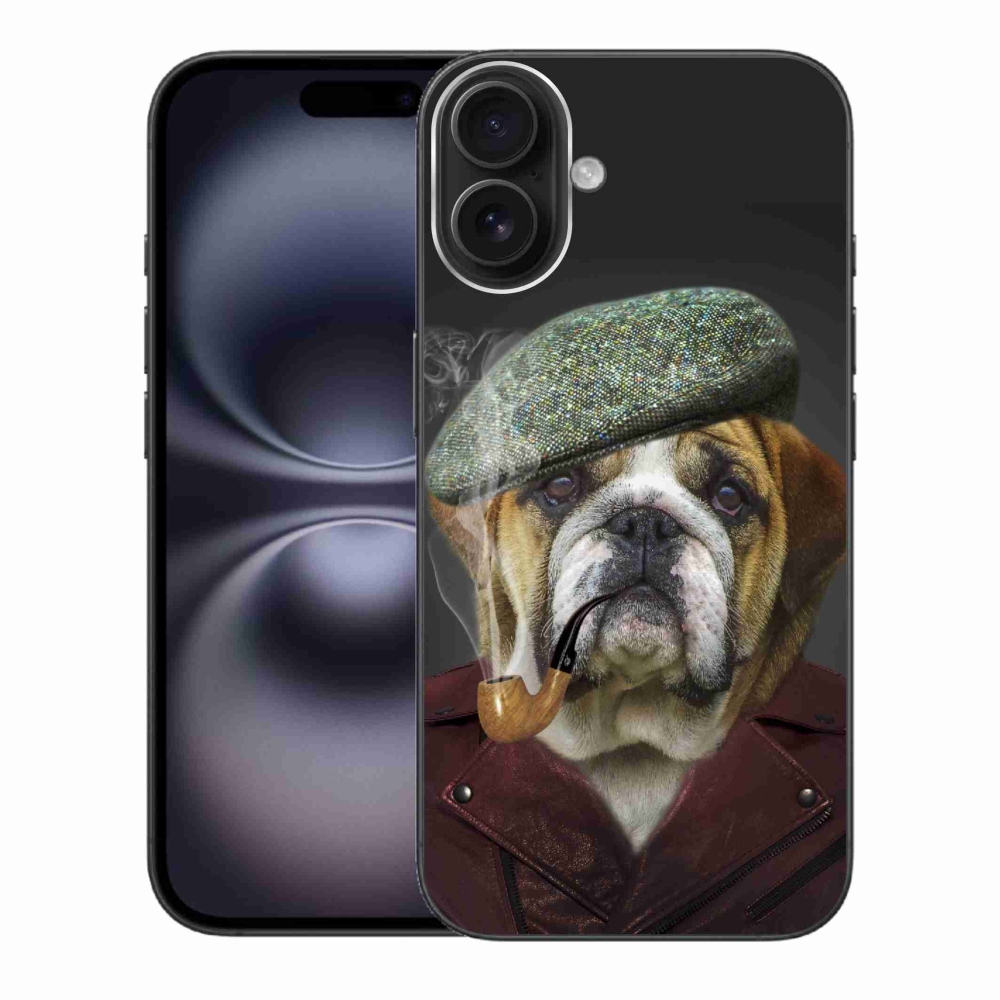 Zselés borítás mmCase iPhone 16 Plus készülékhez - kutya csővel