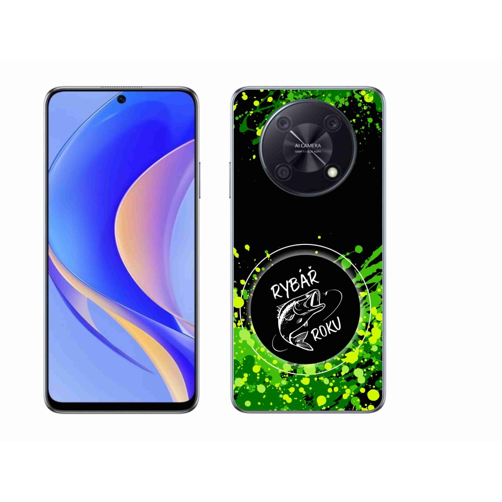 Gél borító mmCase a Huawei Nova Y90-en - az év horgásza fekete háttérrel