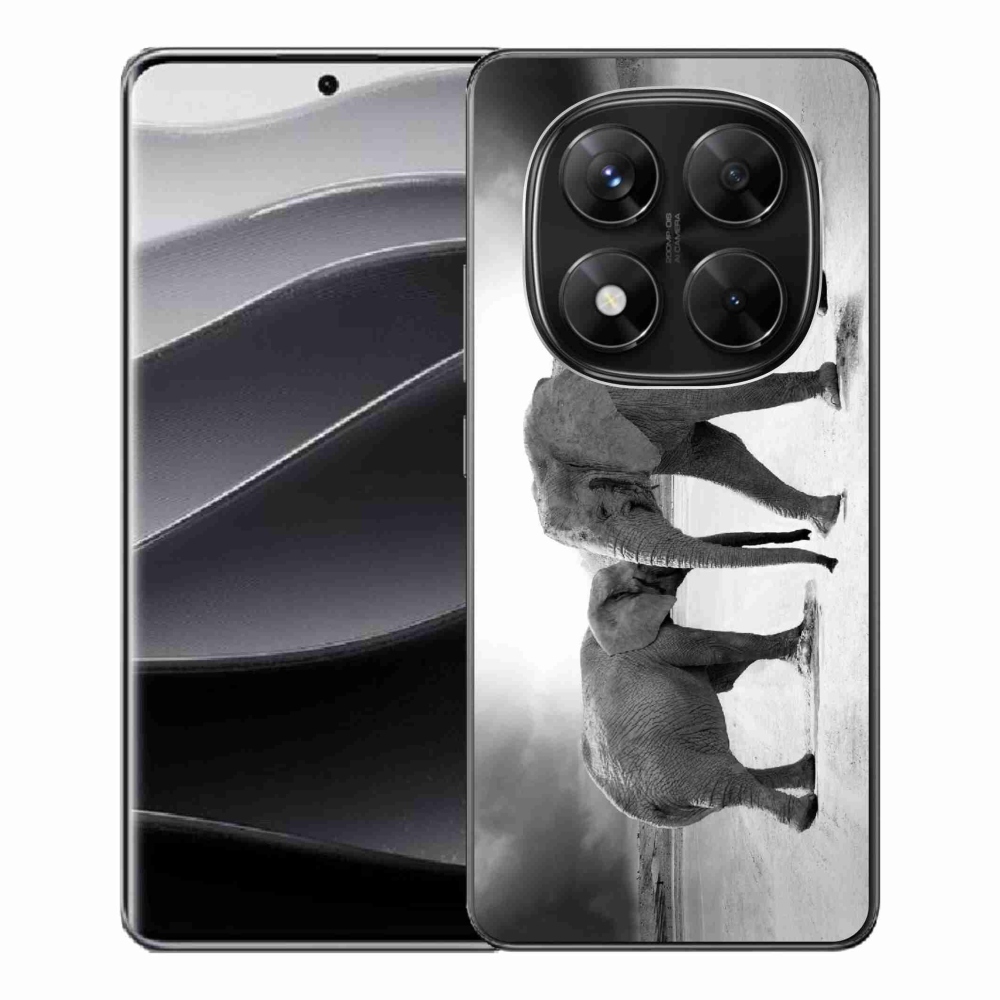 Gél borítás mmCase a Xiaomi Redmi Note 14 Pro 5G/Poco X7 5G számára - fekete és fehér elefántok