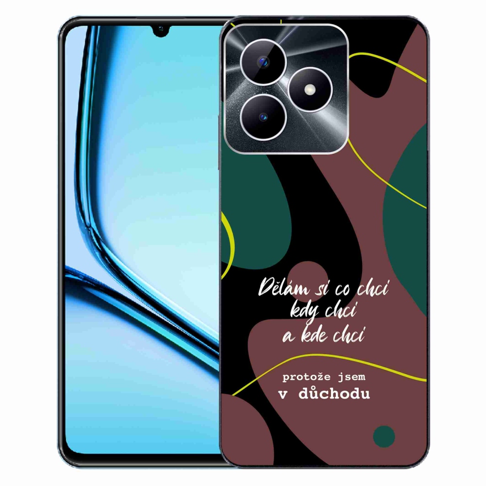 Gél borító mmCase a Realme Note 50 készülékhez - vicces szöveg 10 fekete háttér