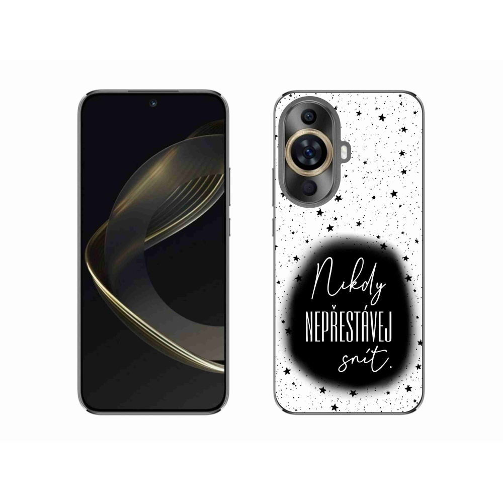 Gél borító mmCase a Huawei Nova 11 - idézet 1 fekete és fehér háttérrel