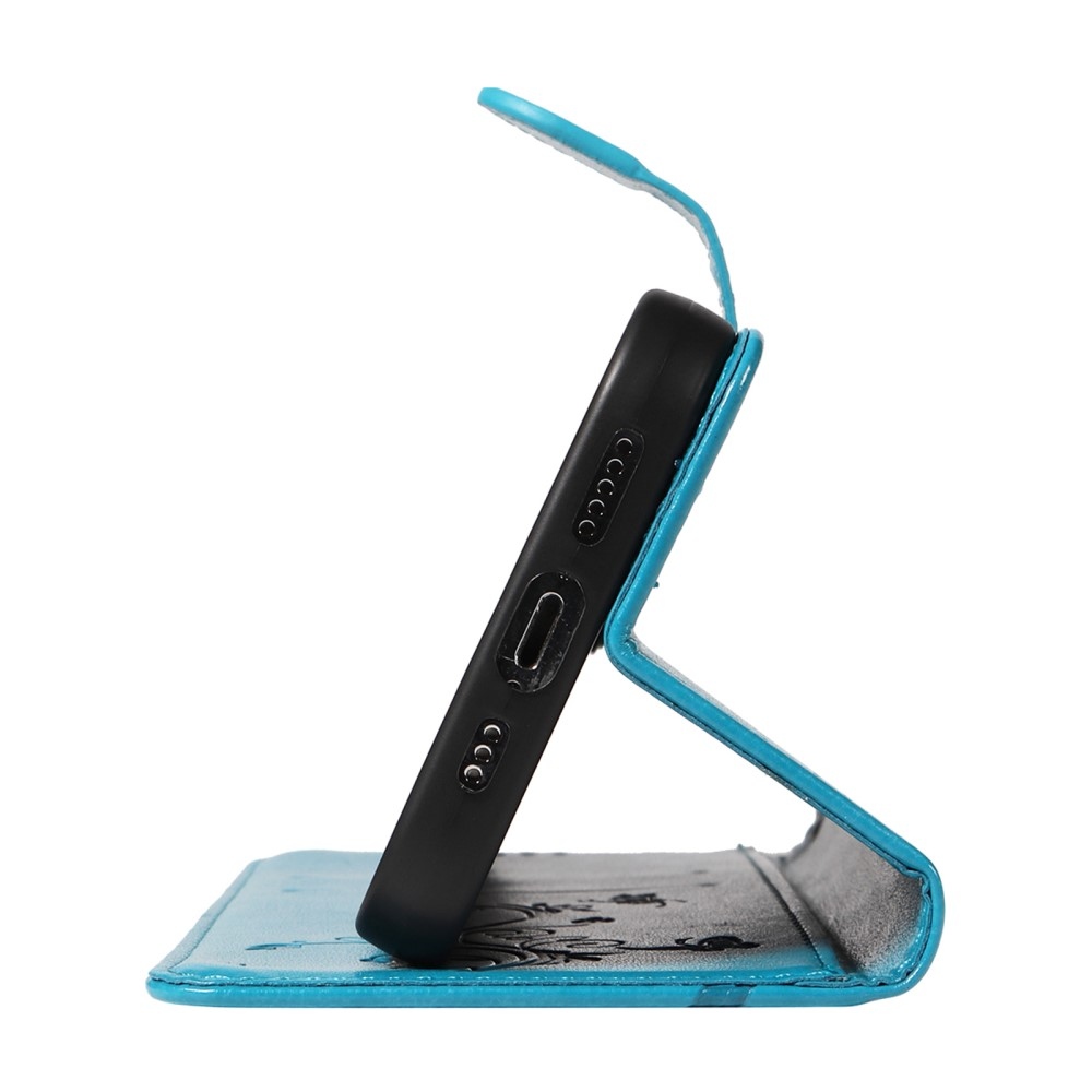 Virágos könyv tok Xiaomi Redmi Note 13-hoz - kék