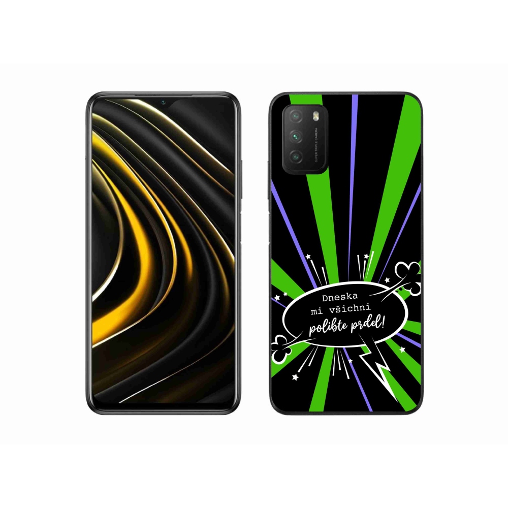 Gél borítás mmCase a Xiaomi Poco M3-hoz - vicces szöveg 15 fekete háttér