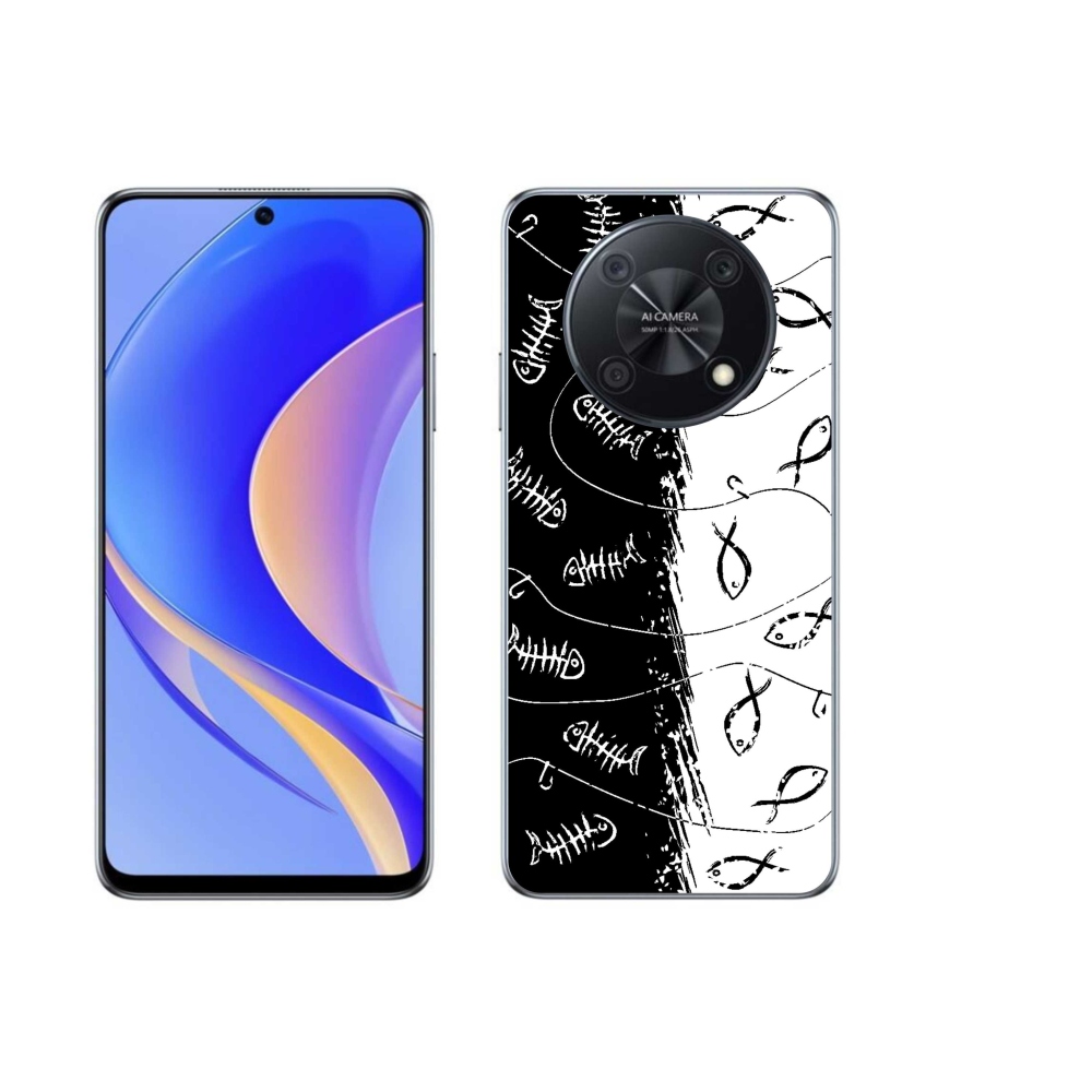 Gél borító mmCase a Huawei Nova Y90-hez - csontvázak és halak