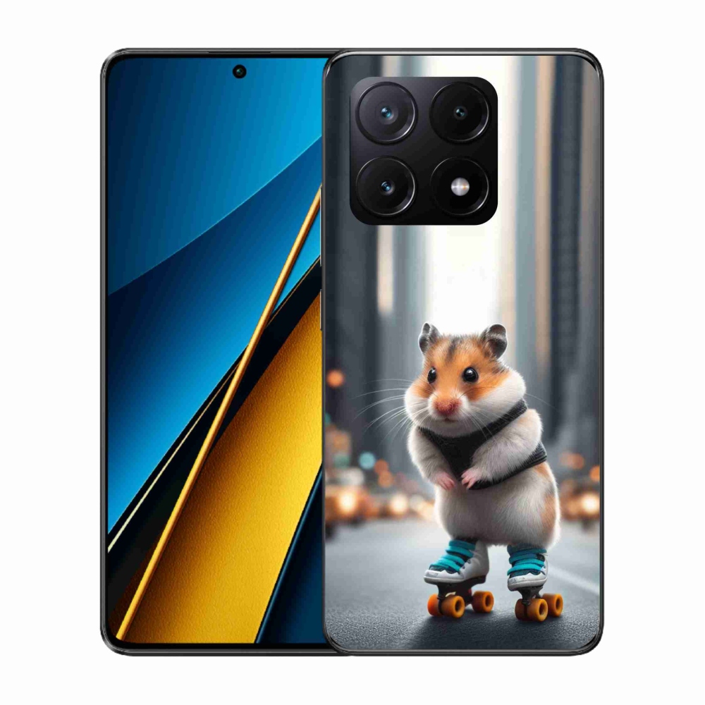 Gél borítás mmCase a Xiaomi Poco X6 Pro 5G számára - hörcsög a korcsolyán