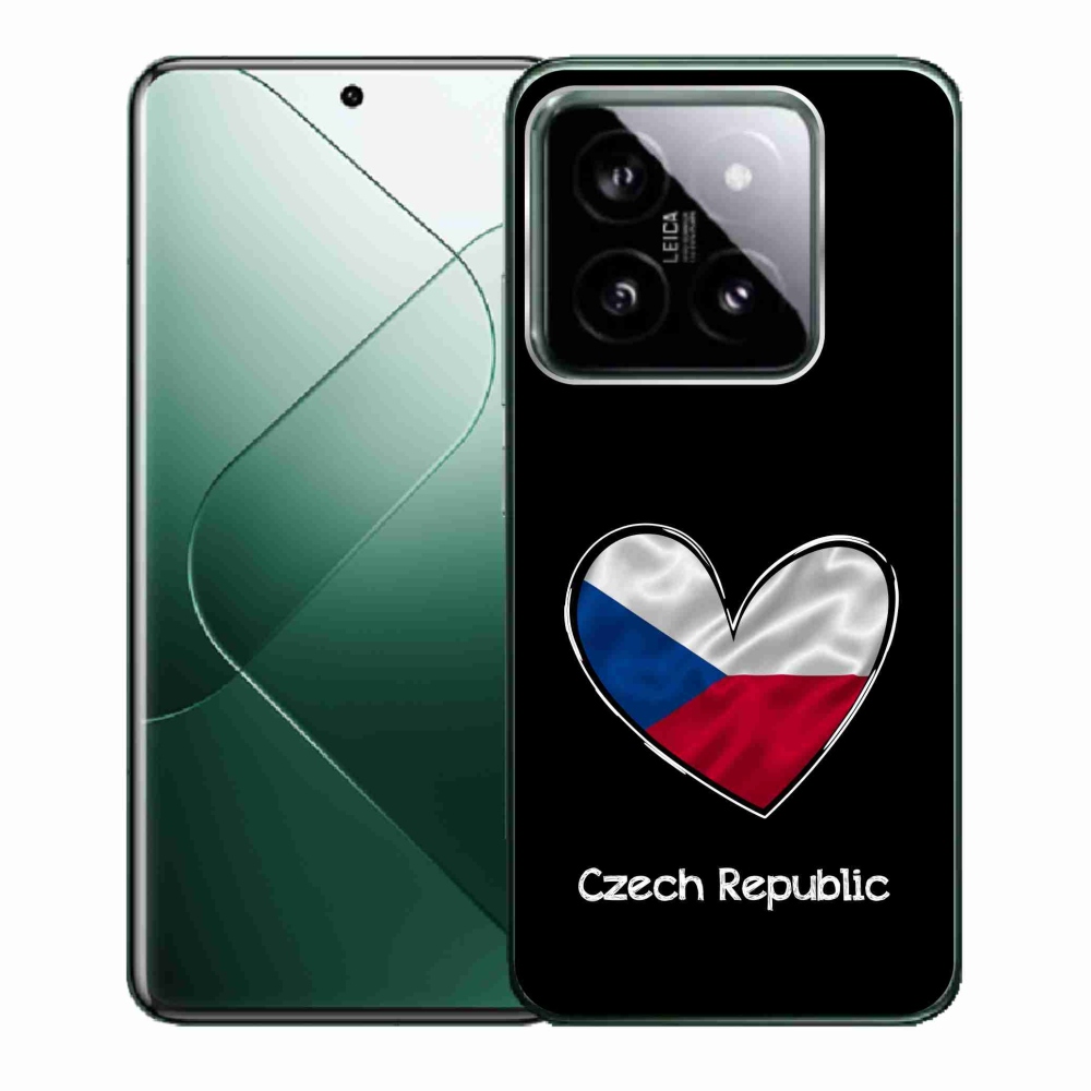 Gél borító mmCase a Xiaomi 14 - zászló szív fekete háttérrel