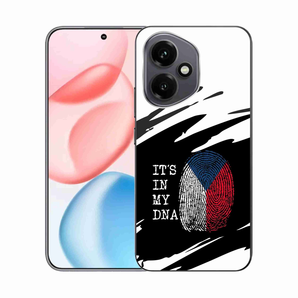 Zselés borító mmCase a Honor 400-hoz - zászlós ujjlenyomat fekete és fehér háttérrel