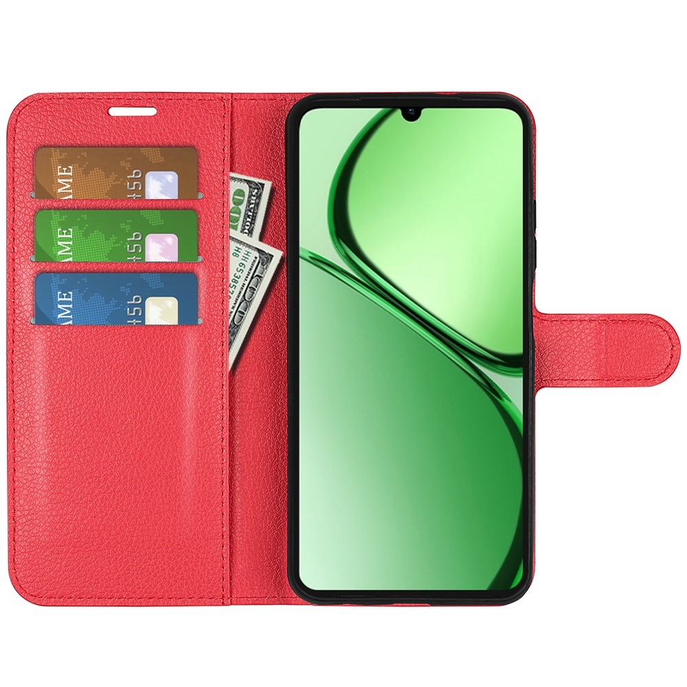 Litchi könyvtáska a Realme C61/C63 készülékhez - piros színben