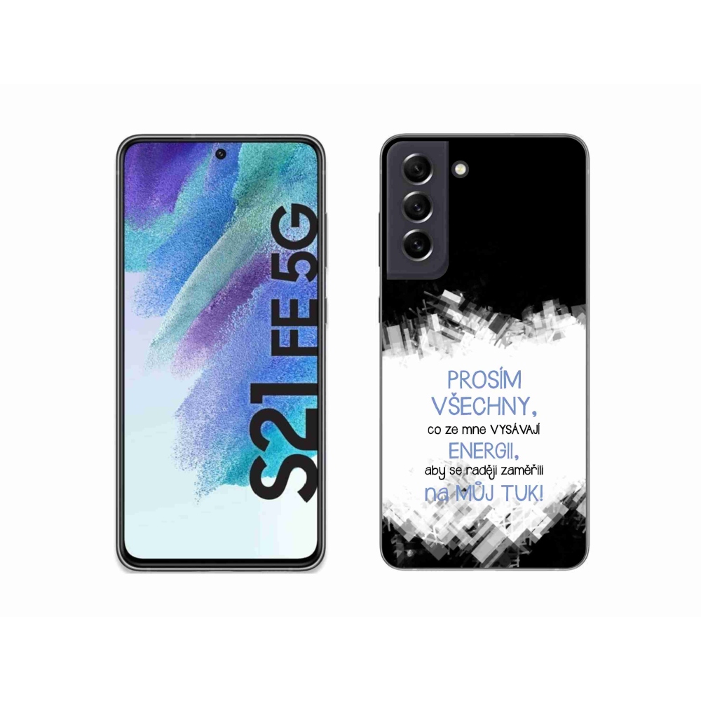 Gél borítás mmCase Samsung Galaxy S21 FE 5G - vicces szöveg 1 kék
