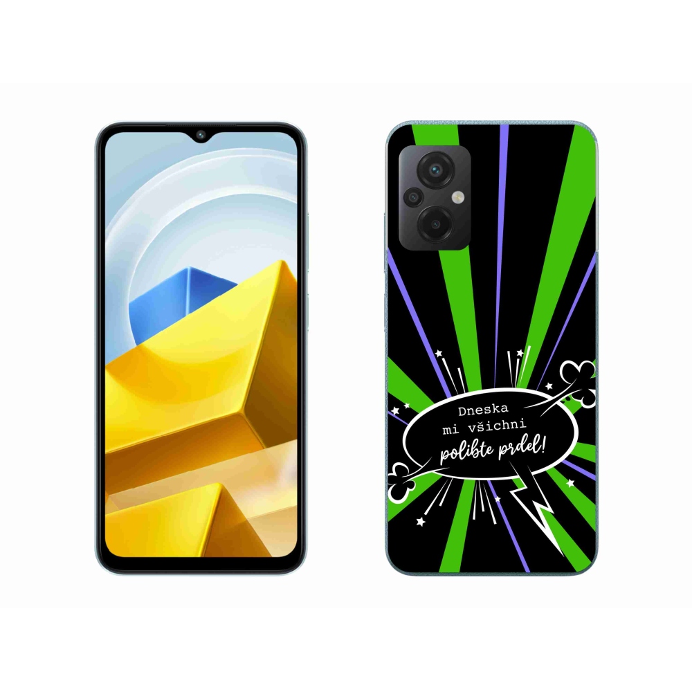 Gél borító mmCase a Xiaomi Poco M5 4G készülékhez - vicces szöveg 15 fekete háttér