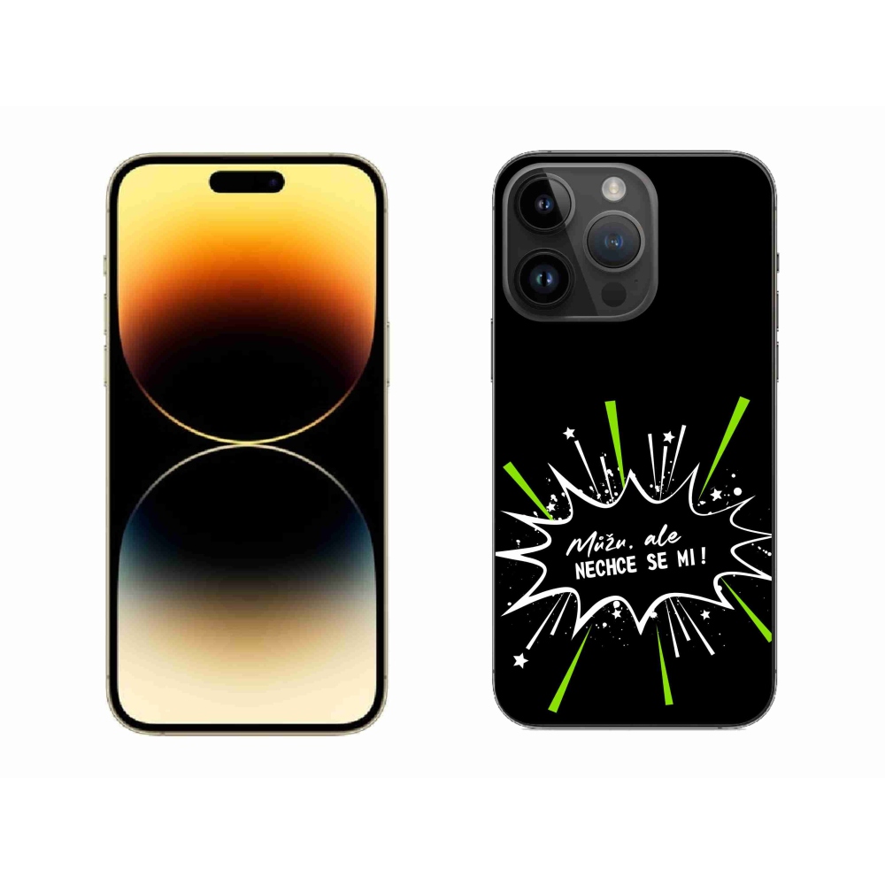 Gél borítás mmCase iPhone 14 Pro Max 6.7 készülékhez - vicces szöveg 11 fekete háttér