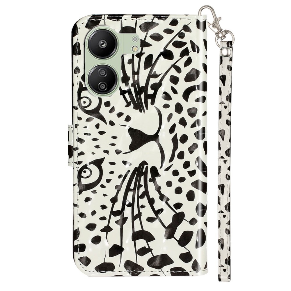 Dekorációs könyvtáska Xiaomi Poco C65/Redmi 13C - leopárdos arc