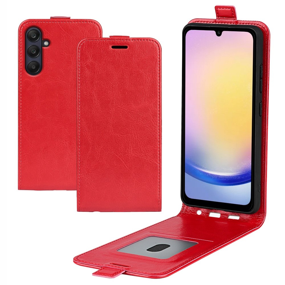 Függőleges könyvtáska Samsung Galaxy A26 5G készülékhez - piros