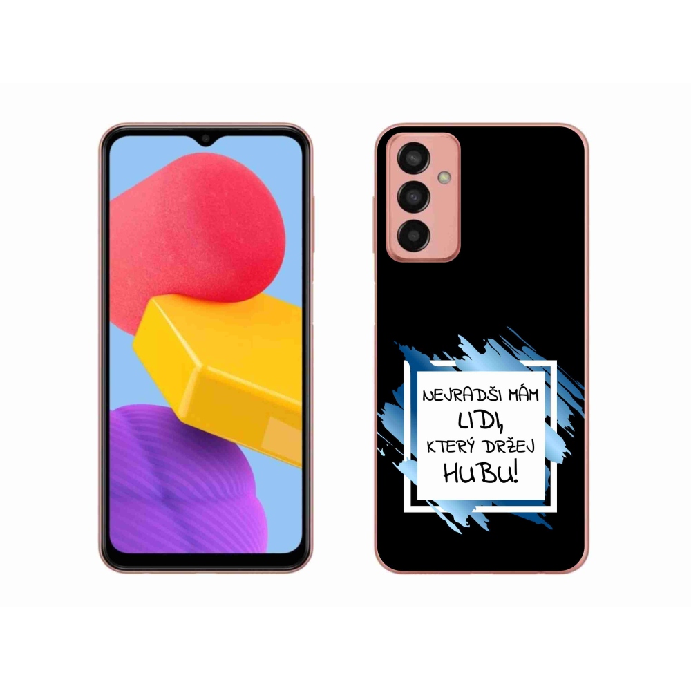 Gél borító mmCase Samsung Galaxy M13-hoz - vicces szöveg 7 fehér és fekete háttérrel