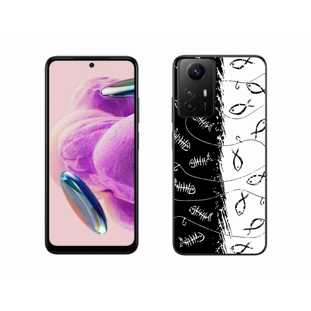 Gél borító mmCase a Xiaomi Redmi Note 12S számára - csontvázak és halak