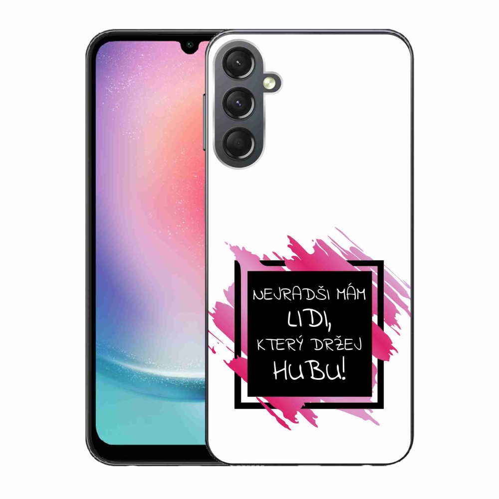 Gél borító mmCase Samsung Galaxy A24 készülékhez - vicces szöveg 7 fekete-fehér háttérrel