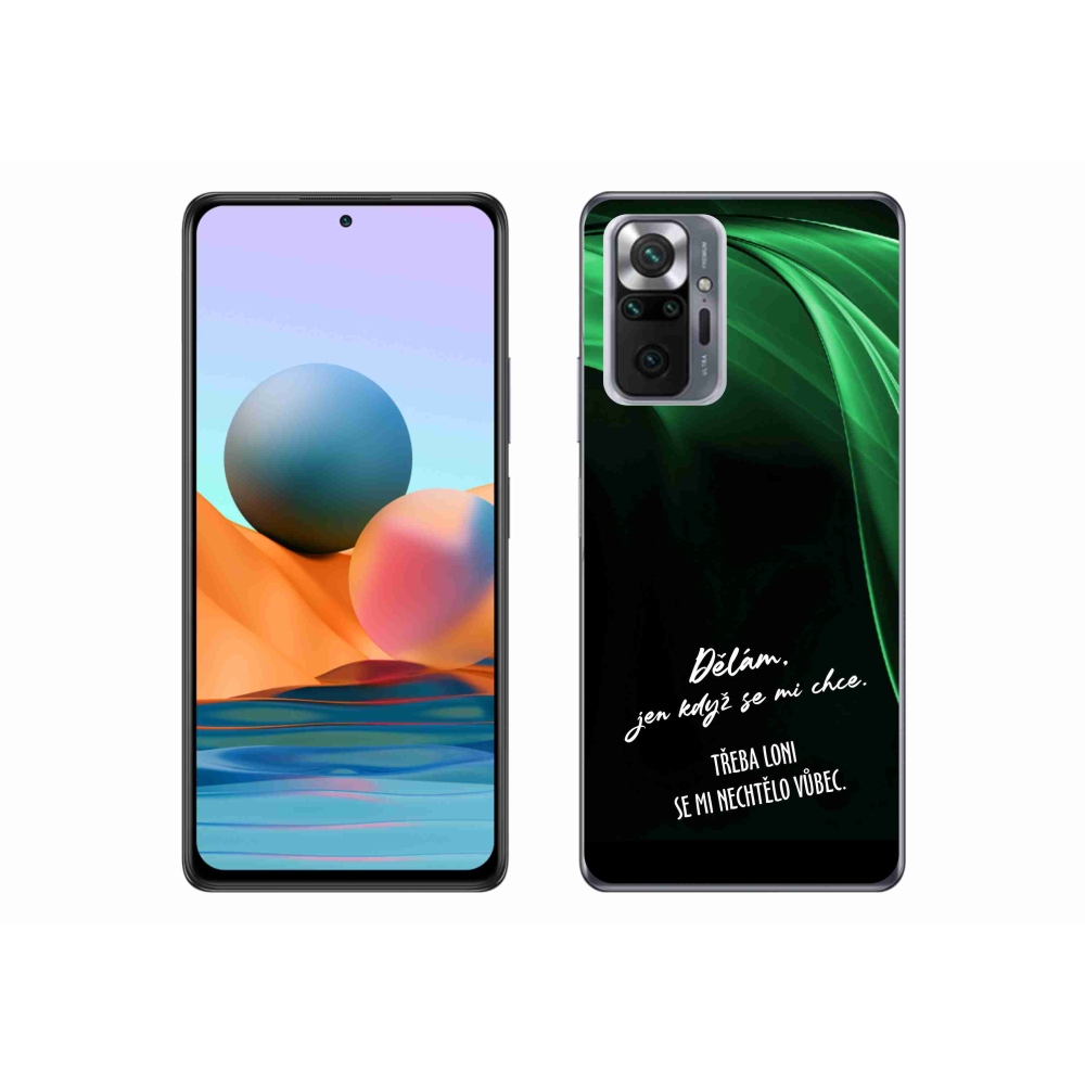 Gél borító mmCase a Xiaomi Redmi Note 10 Pro készülékhez - vicces szöveg 12 fekete háttérrel