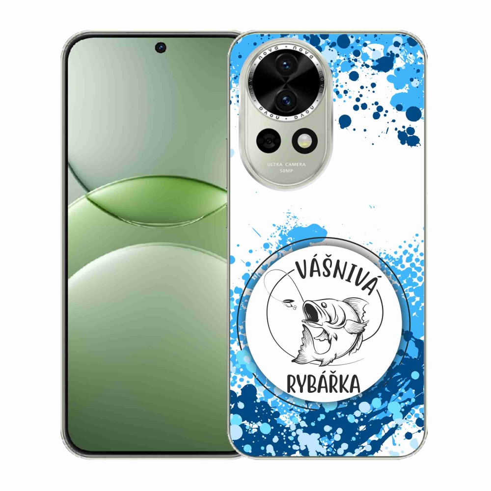 Gél borító mmCase a Huawei Nova 13 5G-n - szenvedélyes halász fehér háttérrel