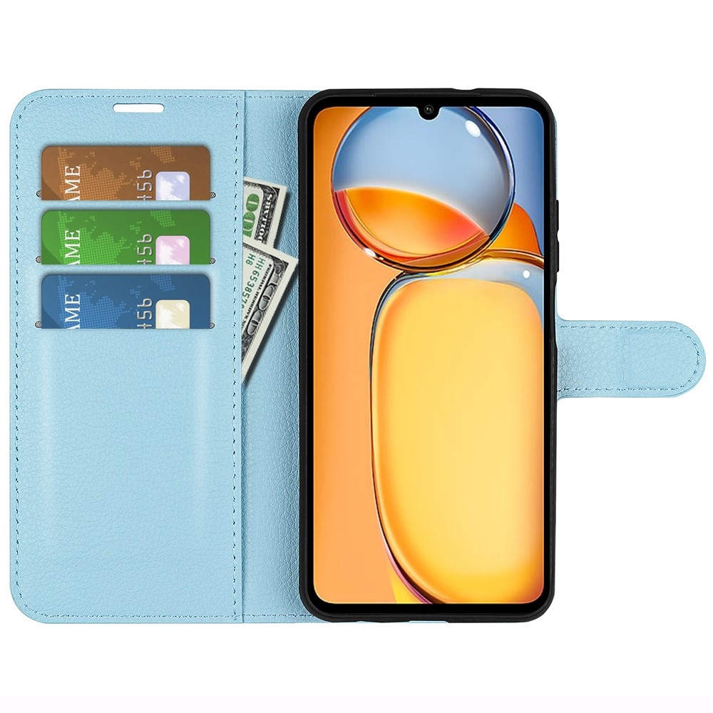 Litchi könyv tok a Xiaomi Poco C65/Redmi 13C készülékhez - kék