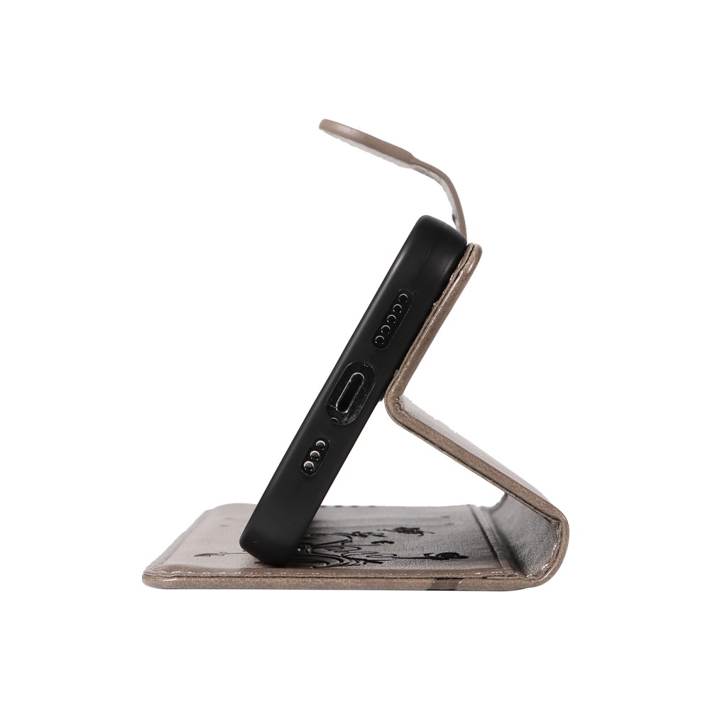 Virágok könyvtáska a Honor X7b/Honor 90 Smart készülékhez - szürke