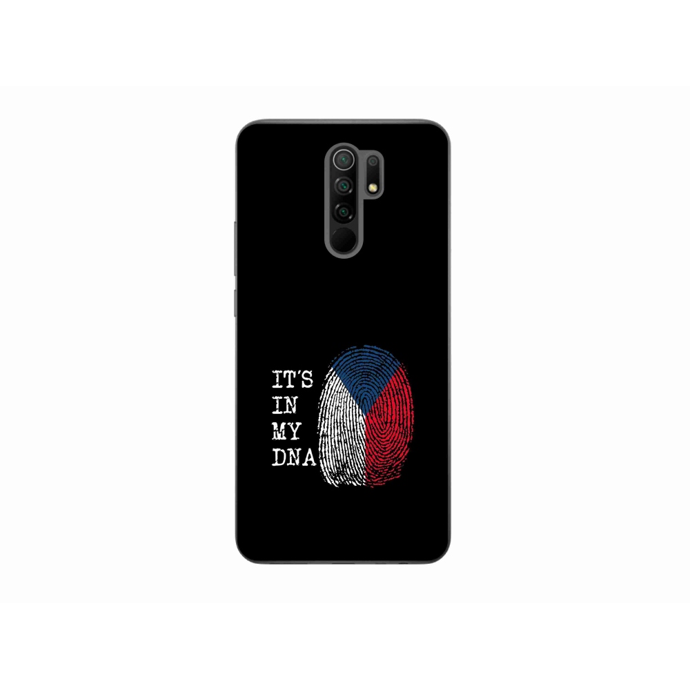 Gél borító mmCase a Xiaomi Redmi 9 - zászló ujjlenyomat fekete háttérrel