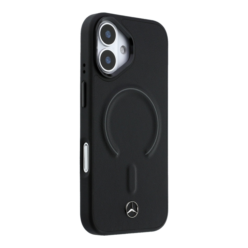 Mercedes PU bőr 3D MagSafe hátlap iPhone 17 Fekete